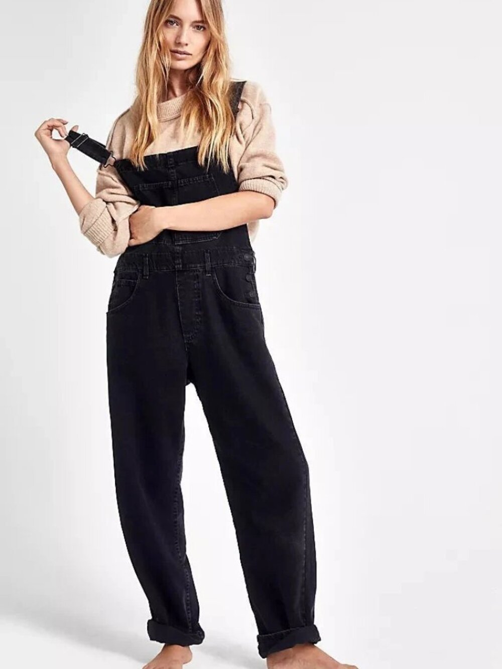 Free People Ziggy Straight Leg Denim Overalls